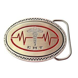 Vintage EMT Belt Buckle Emergency Medical Technician Fine Pewter 2000 BKL100 USA